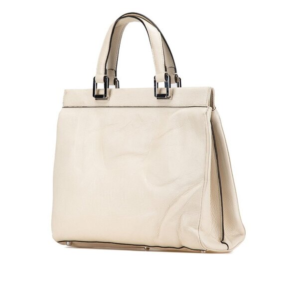 GUCCI White Leather Horsebit Shoulder Bag - Picture 2 of 12